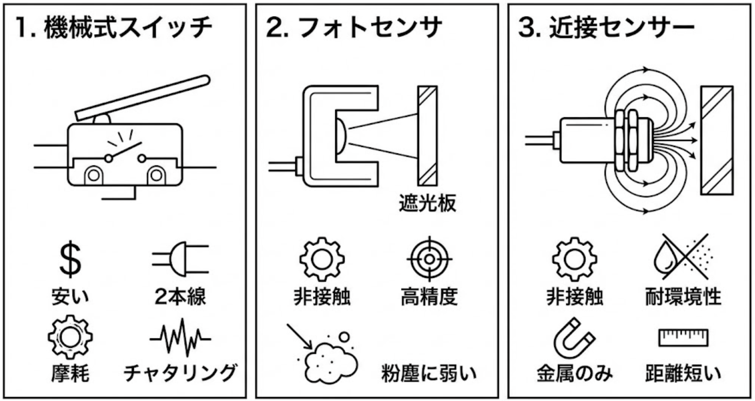 センサの書類と特性